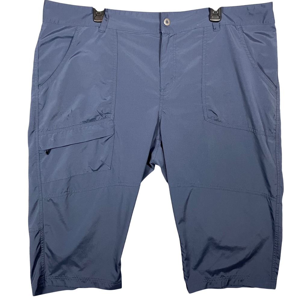 Columbia Kestrel Trail Omni-Shield Capri Blue Size 20W Hiking Cargo Pants FLAW